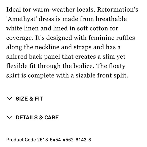 ☀️REFORMATION Amethyst linen midi dress with slit & ruffles - Picture 8 of 14